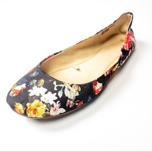 Floral Flats Mulitcolor Flowers Black Base Color